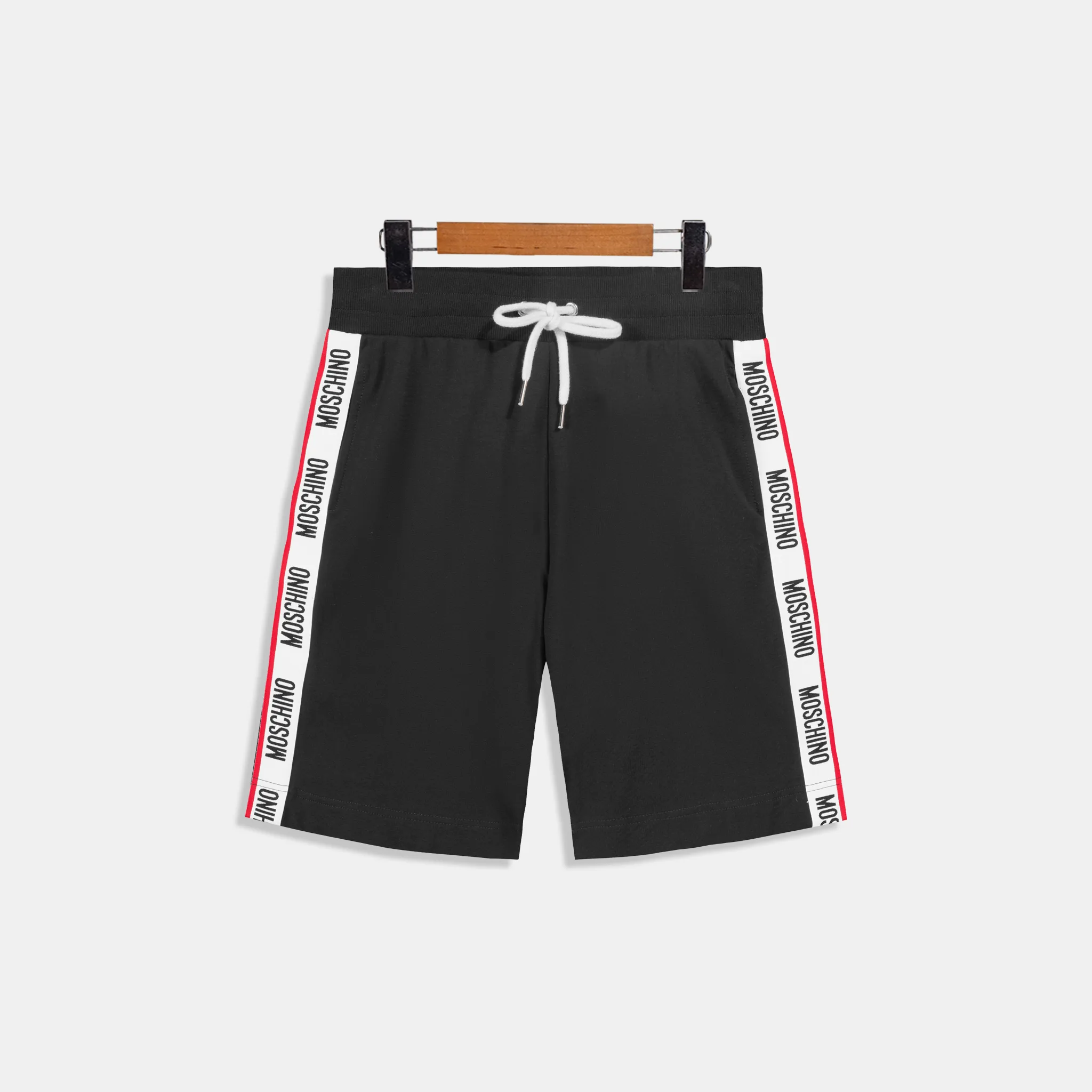 BỘ ÁO PHÔNG MOSCHINO ĐEN QUẦN SHORT MOSCHINO ĐEN VIỀN CHỮ MOS8780 - Ảnh 6